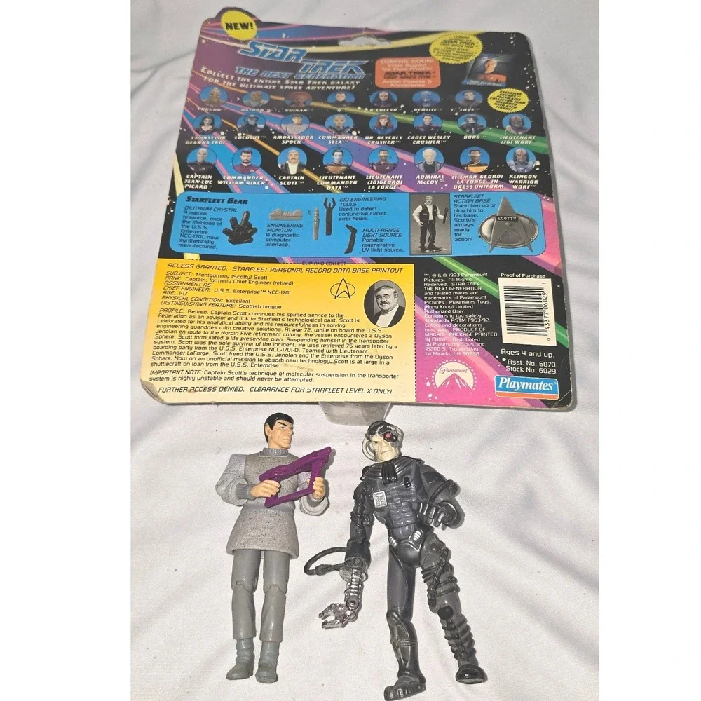Star Trek TNG Playmates Scotty Sealed Figure Plus Borg Romulan Loose Lot 1993